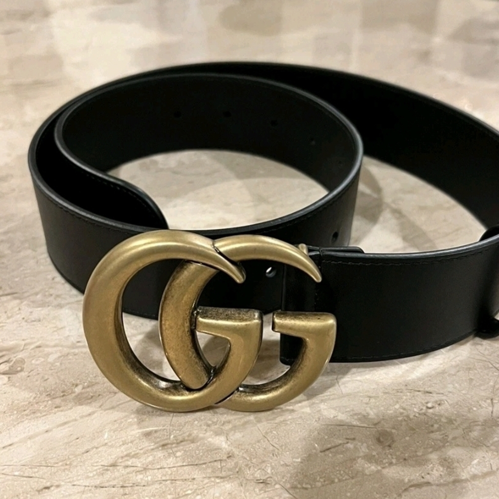 Gucci Black Leather Belt, 90 cm, Size M